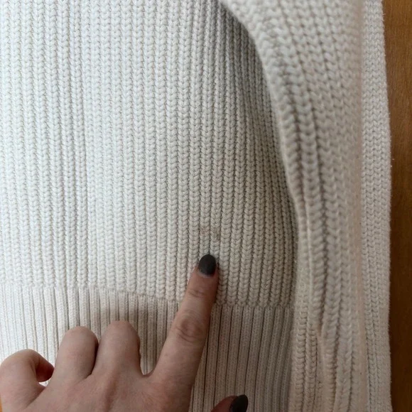 Duluth Trading Co Cream Knit Sweater Size S Cotton‎ Blend Cozy Casual Top - Picture 10 of 11